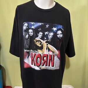 Vintage Korn Untouchables Men's Black T Shirt Size XL Y2K Vision Rock Wear 2002